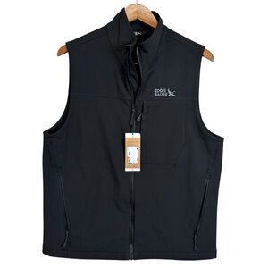 Eddie Bauer Men's Black Softshell Vest Fleece Lined